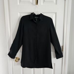 Vintage Lauren Ralph Lauren Silk Roll Tab Sleeve Button Down